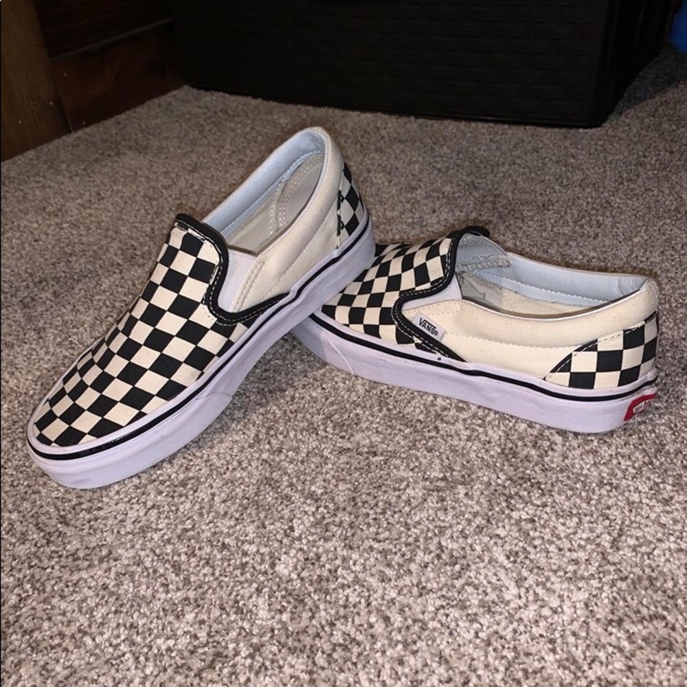 Women’s checkered slip-on vans